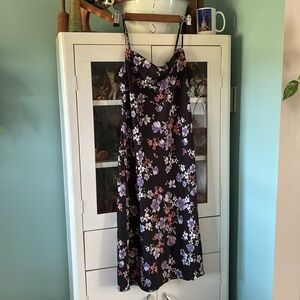 Hippie Rose sz M Floral Spaghetti Strap Satiny Dress euc
